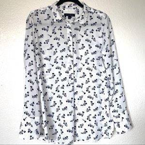 Banana Republic floral 3/4 button down shirt sz M